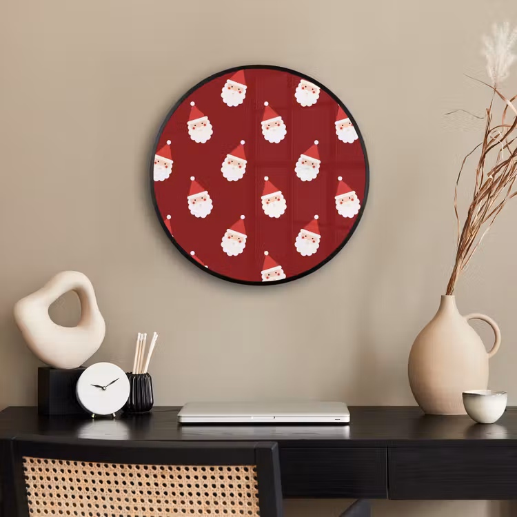Ronde fotolijst - Kerstman - Kerst - Rood — 3