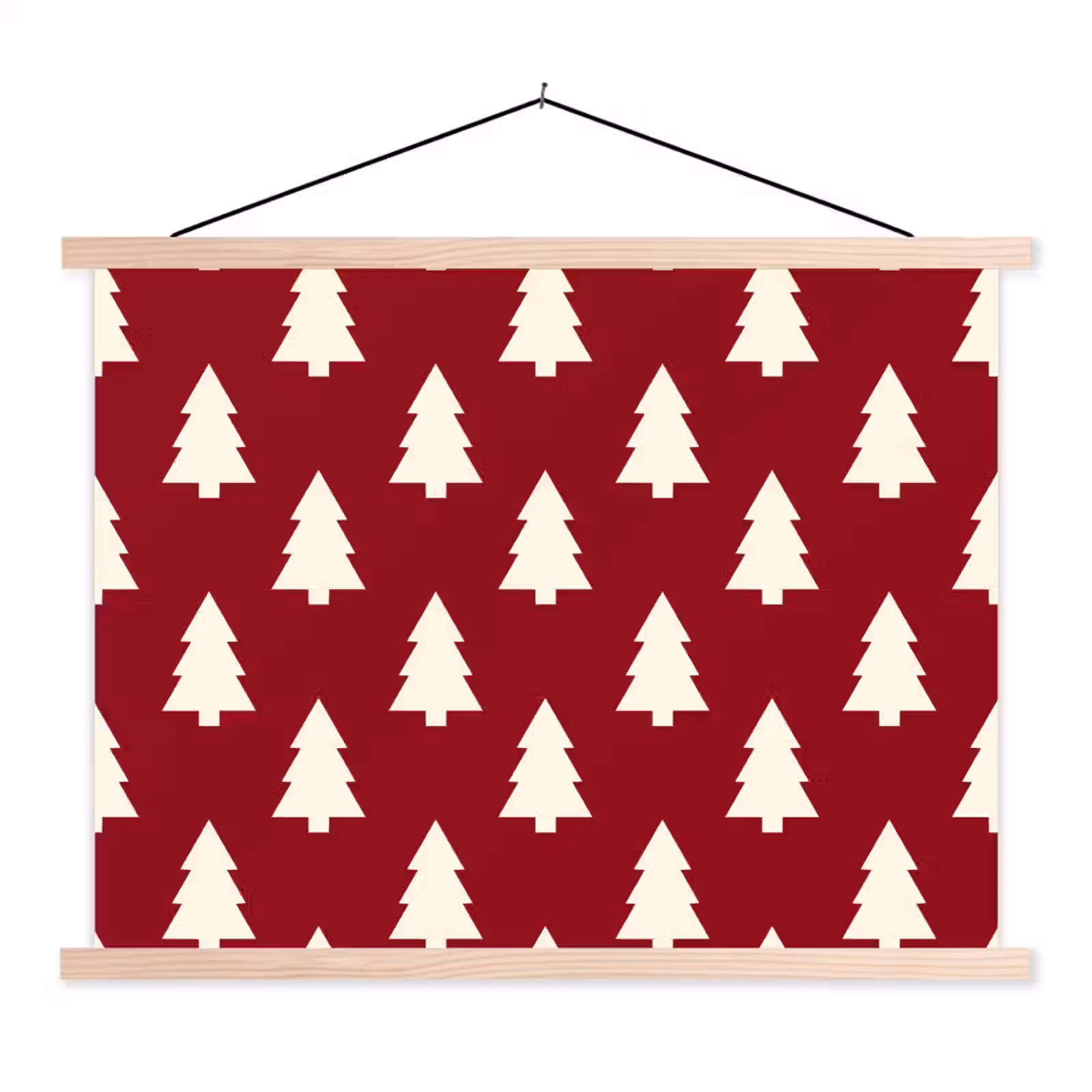 Schoolplaat - Kerstboom - Rood - Wit — 1