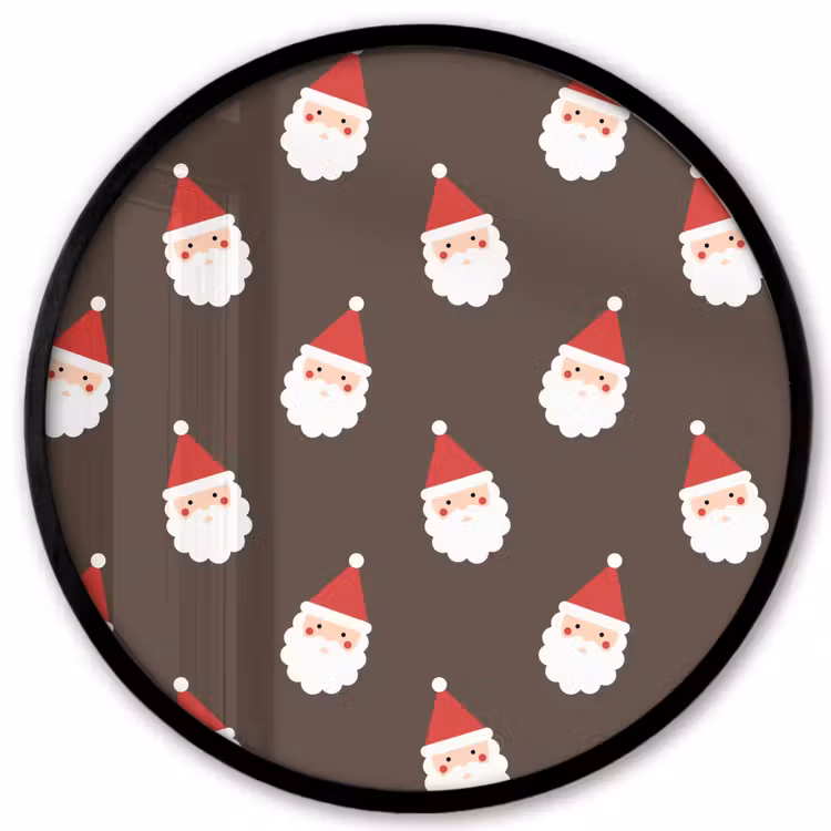 Ronde fotolijst - Kerstman - Kerst - Bruin — 1