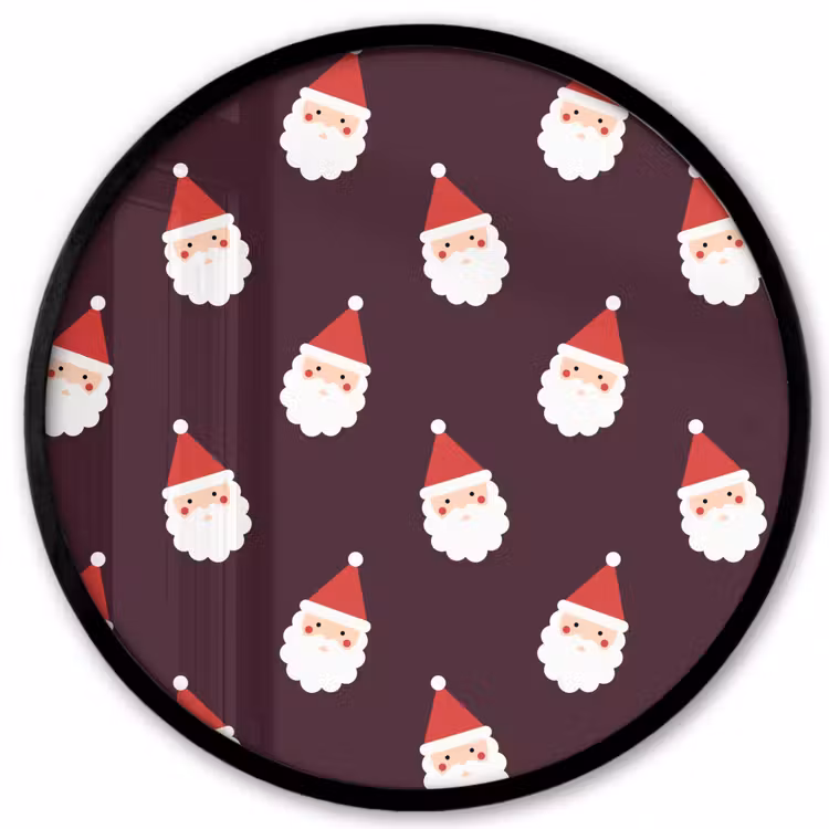 Ronde fotolijst - Kerstman - Kerst - Donker - Rood — 1