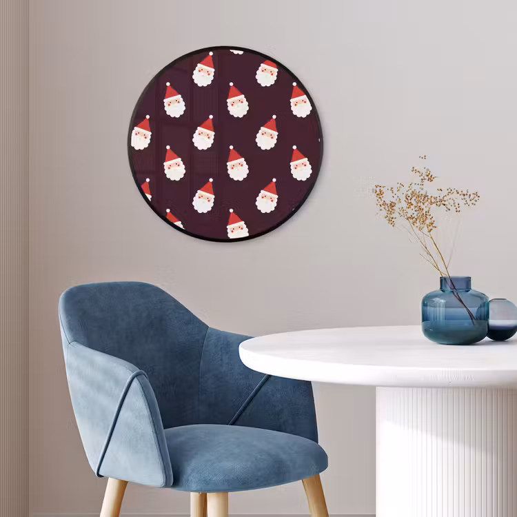 Ronde fotolijst - Kerstman - Kerst - Donker - Rood — 4