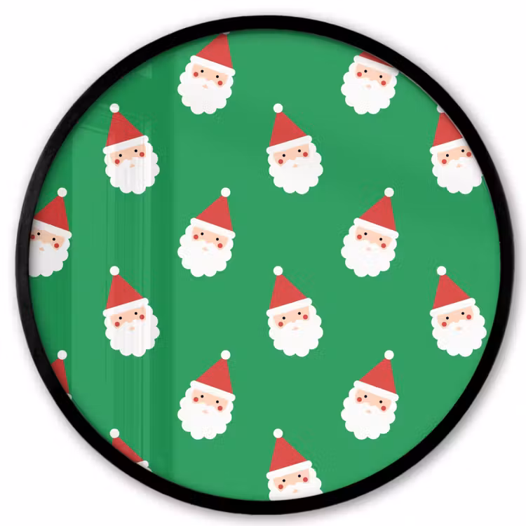 Ronde fotolijst - Kerstman - Kerst - Neon - Groen — 1