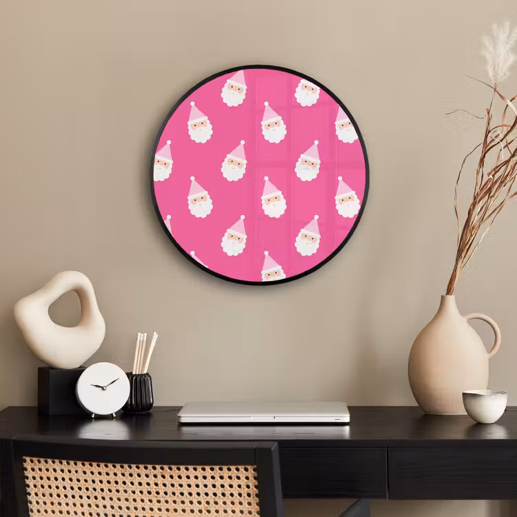 Ronde fotolijst - Kerstman - Kerst - Neon - Roze — 3
