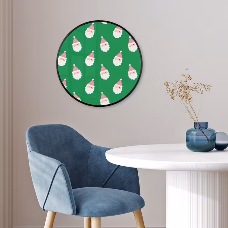 Ronde fotolijst - Kerstman - Kerst - Roze - Groen — 4