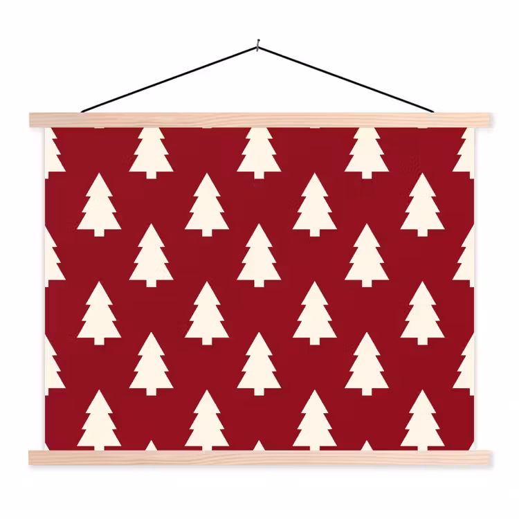Schoolplaat - Kerstboom - Rood - Wit — 1