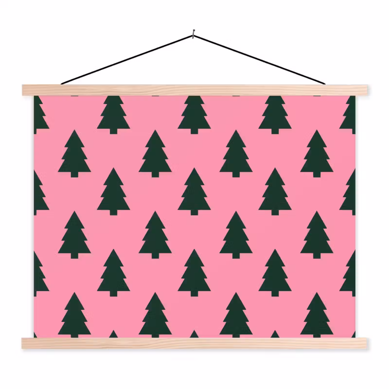 Schoolplaat - Kerstboom - Roze - Groen — 1