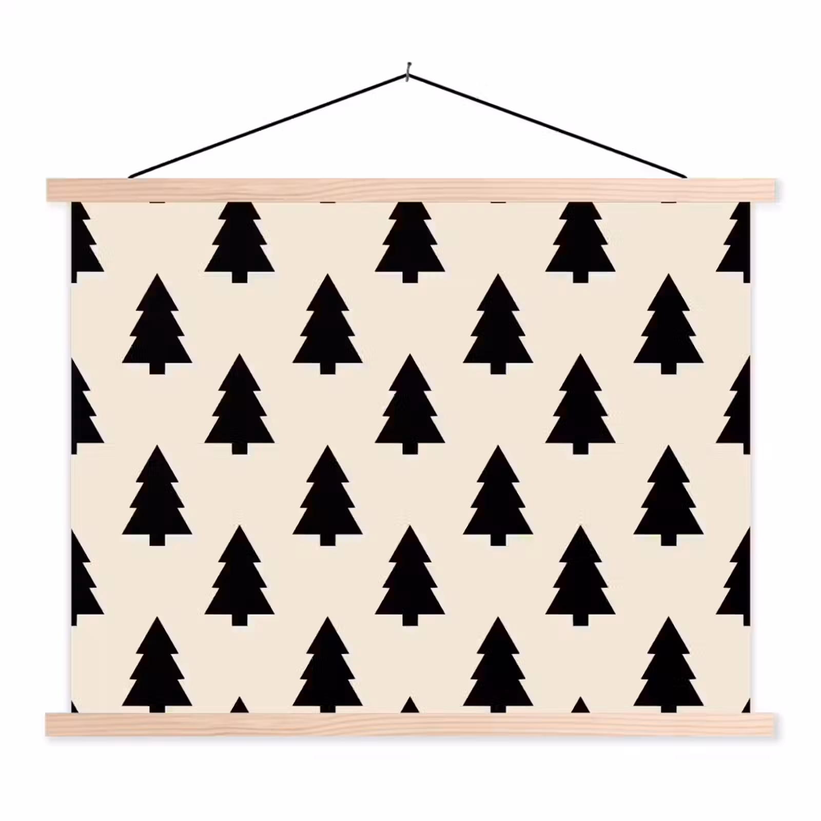 Schoolplaat - Kerstboom - Wit - Zwart — 1
