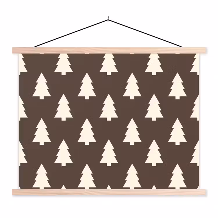 Schoolplaat - Kerstboom - Grijs - Crème — 1