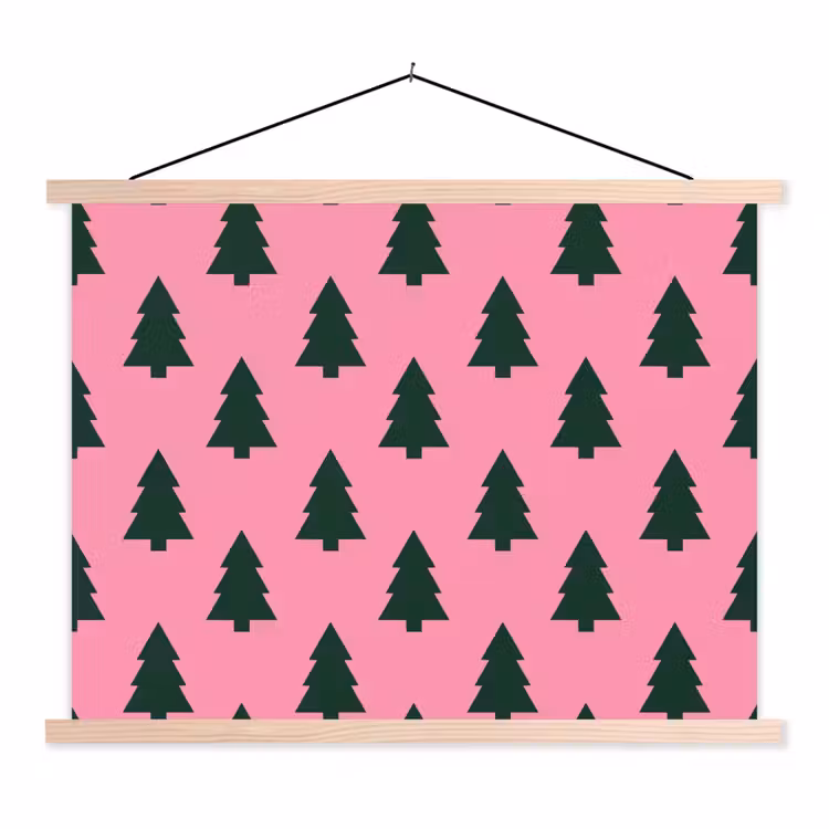 Schoolplaat - Kerstboom - Roze - Groen — 1