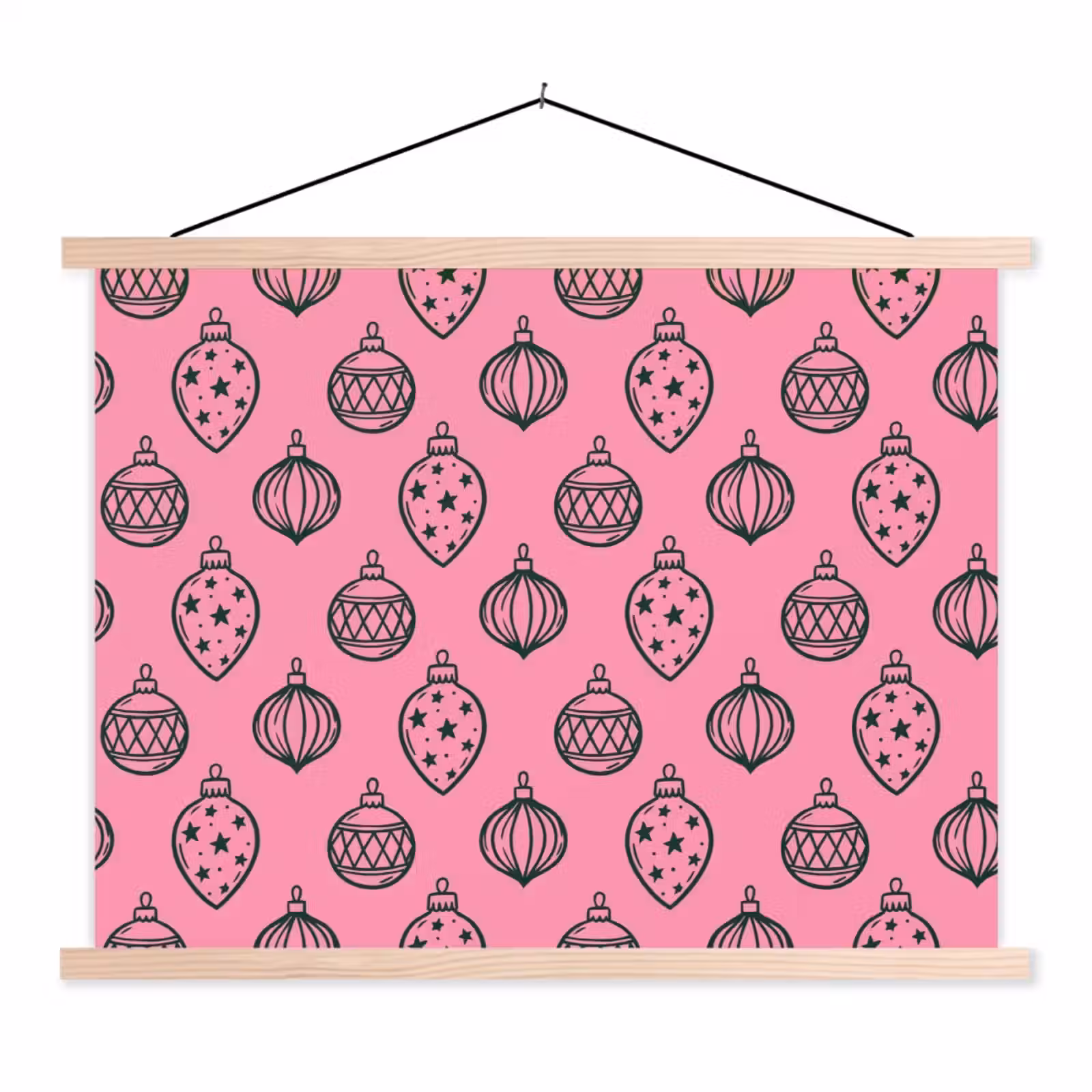 Schoolplaat - Kerstbal - Groen - Roze — 1