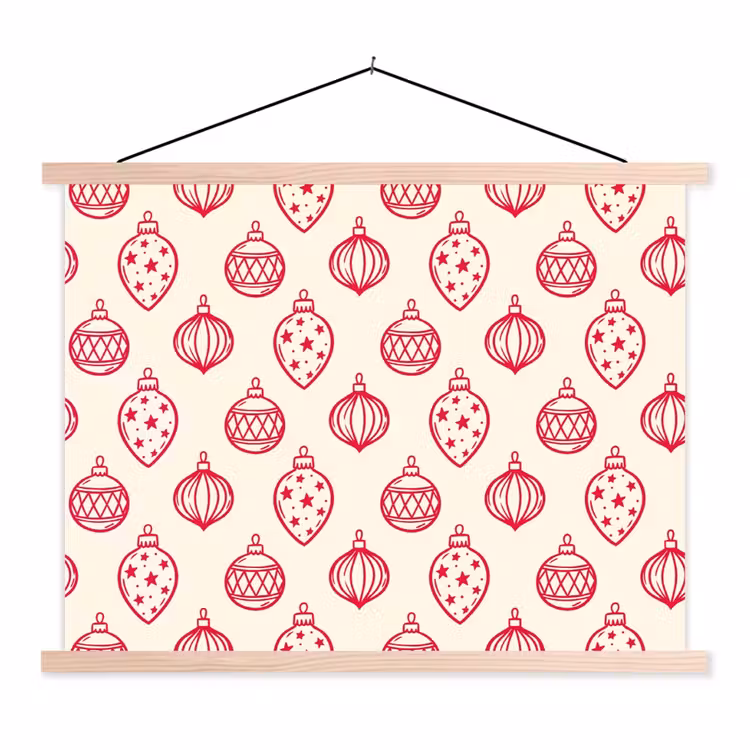 Schoolplaat - Kerstbal - Crème - Rood — 1