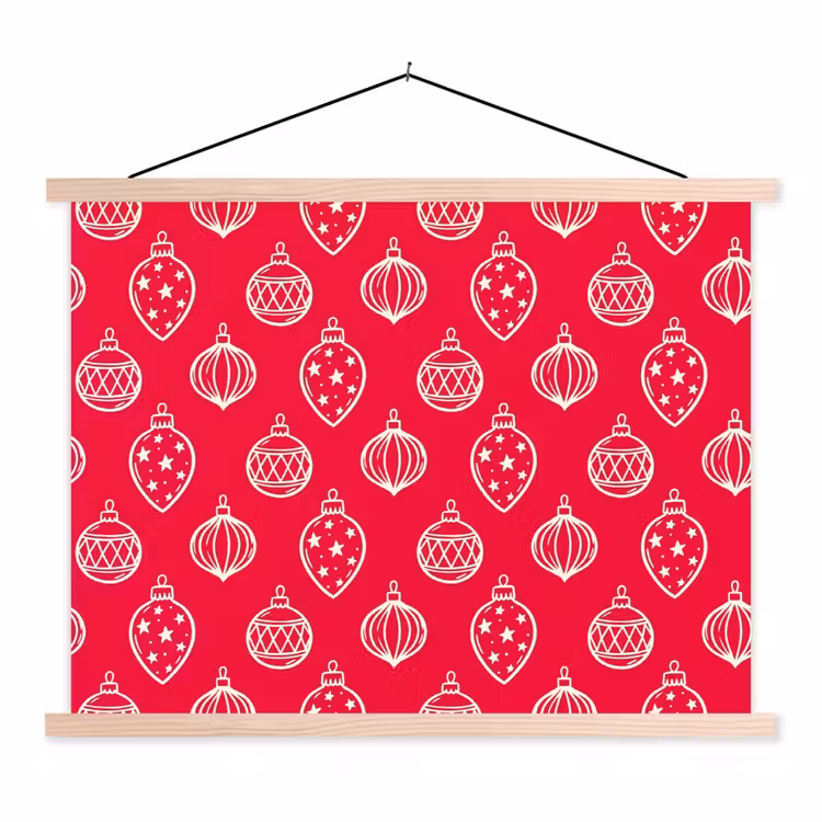 Schoolplaat - Kerstbal - Rood - Wit — 1