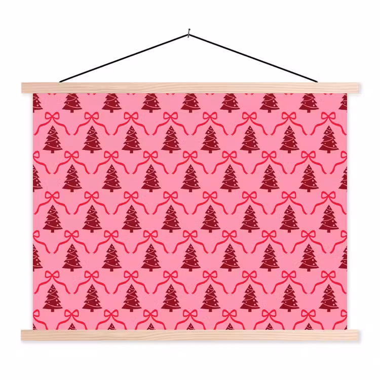 Schoolplaat - Kerst - Rood - Roze - Strik — 1