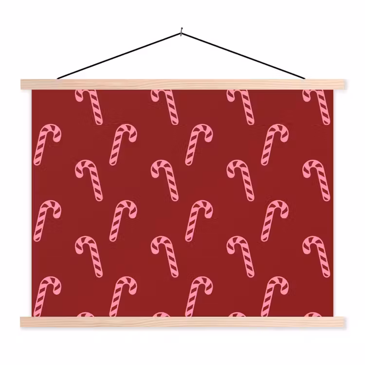 Schoolplaat - Kerst - Burgundy - Roze - Zuurstok — 1