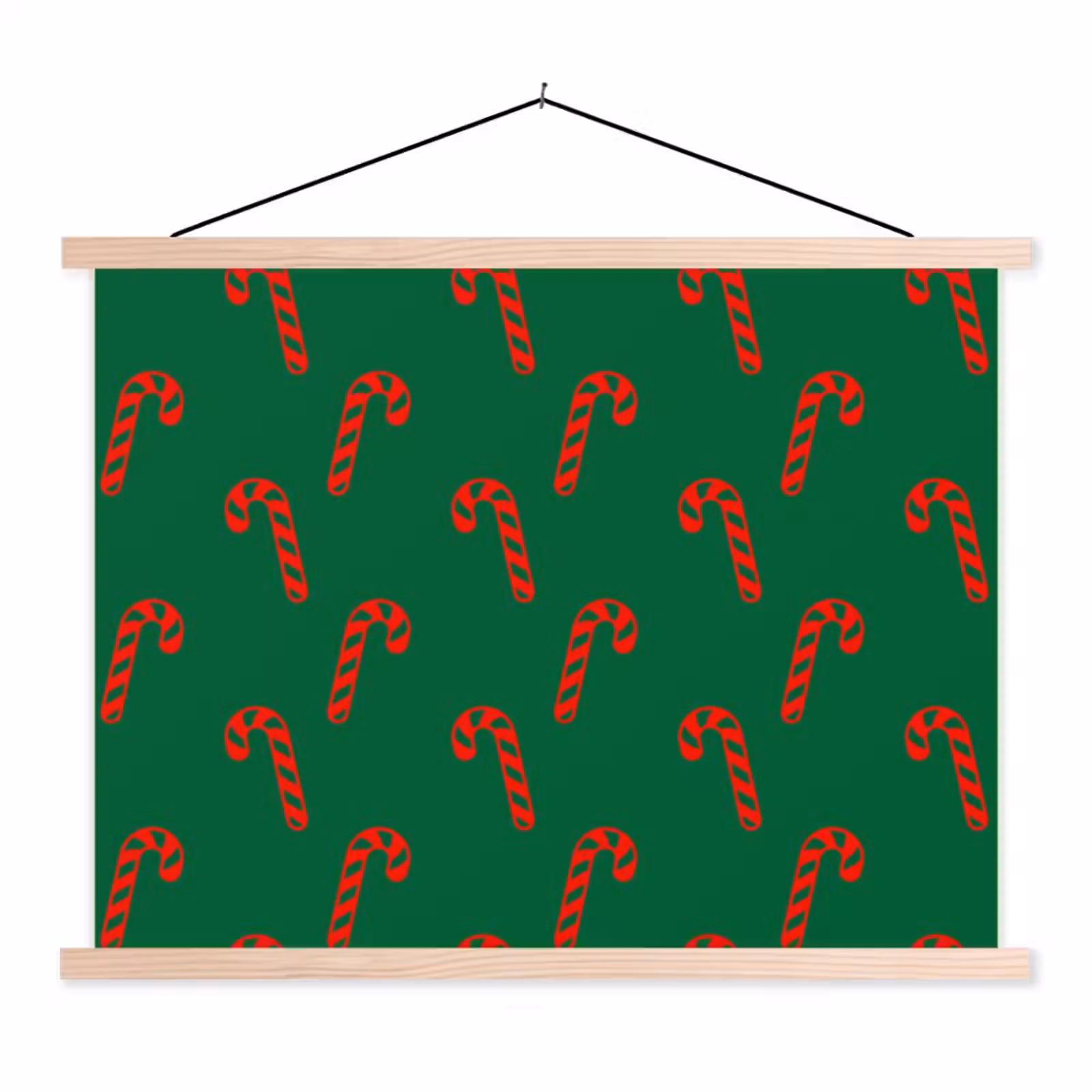 Schoolplaat - Kerst - Groen - Rood - Zuurstok — 1