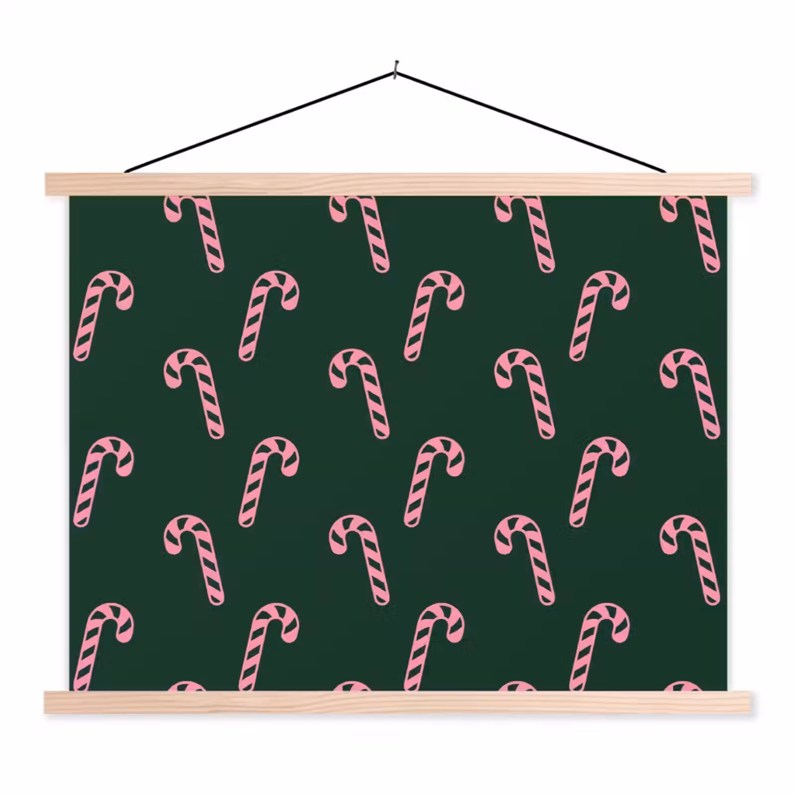 Schoolplaat - Kerst - Roze - Groen - Zuurstok — 1