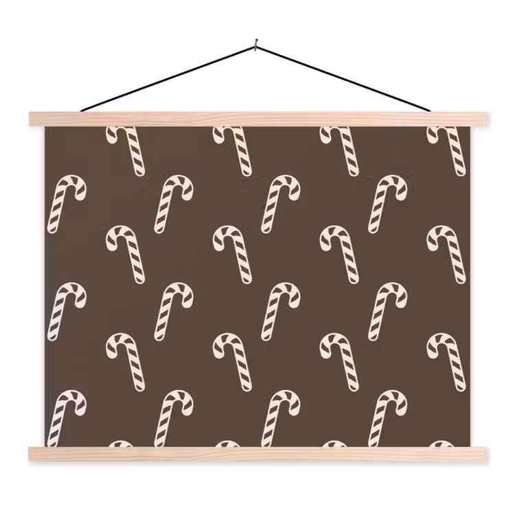 Schoolplaat - Kerst - Crème - Taupe - Zuurstok — 1