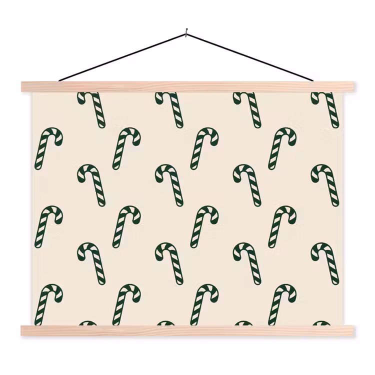 Schoolplaat - Kerst - Groen - Crème - Zuurstok — 1