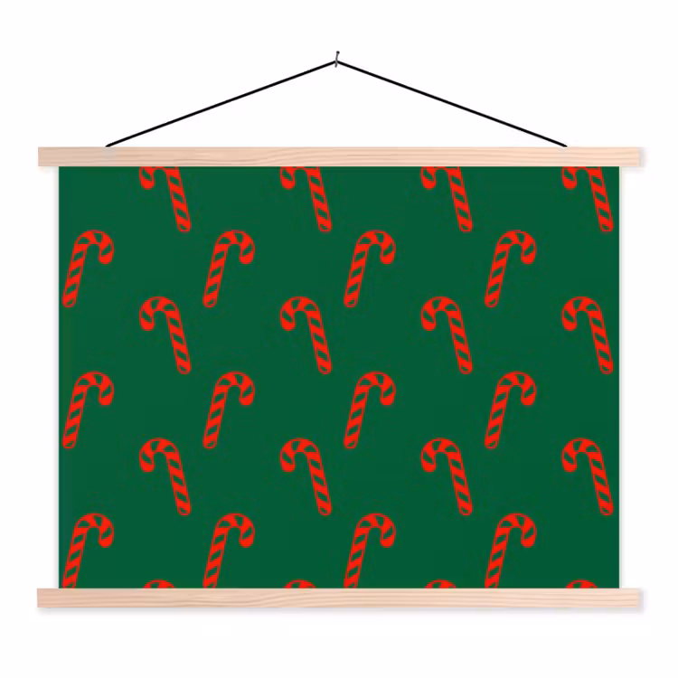 Schoolplaat - Kerst - Groen - Rood - Zuurstok — 1