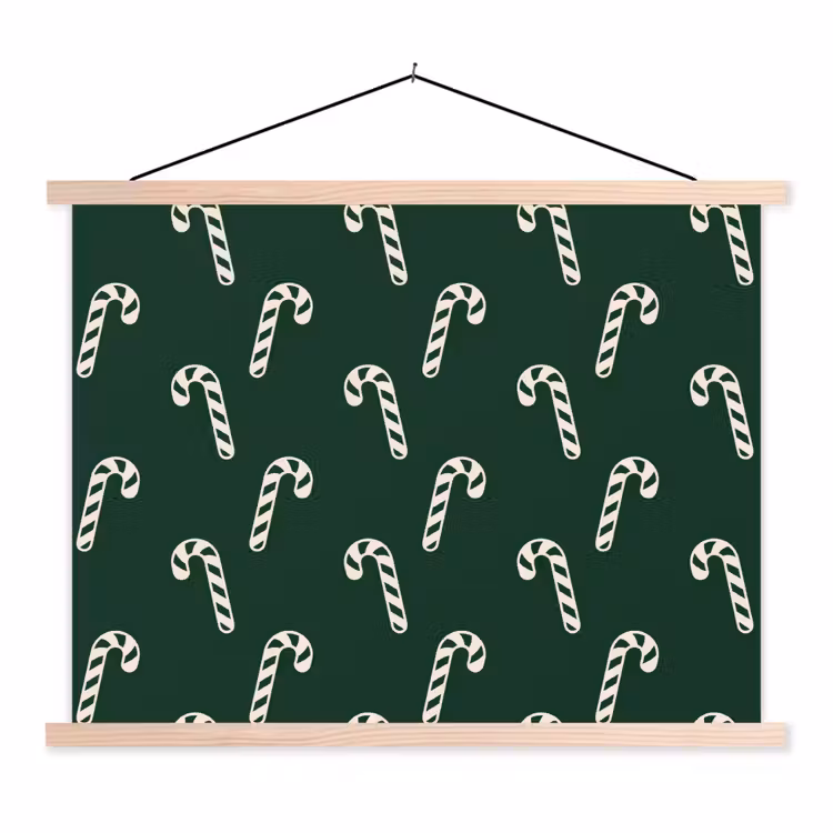 Schoolplaat - Kerst - Groen - Wit - Zuurstok — 1