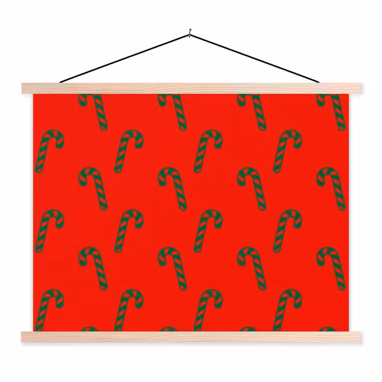 Schoolplaat - Kerst - Rood - Groen - Zuurstok — 1