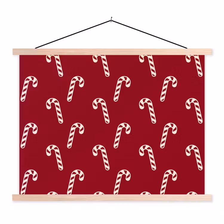 Schoolplaat - Kerst - Rood - Wit - Zuurstok — 1