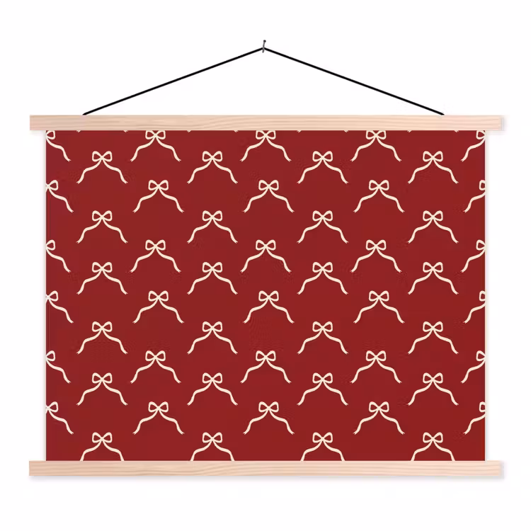 Schoolplaat - Strik - Kerst - Rood - Wit — 1