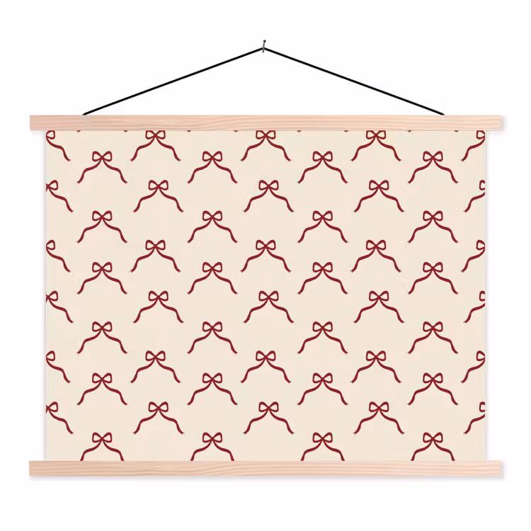 Schoolplaat - Strik - Rood - Crème - Kerst — 1