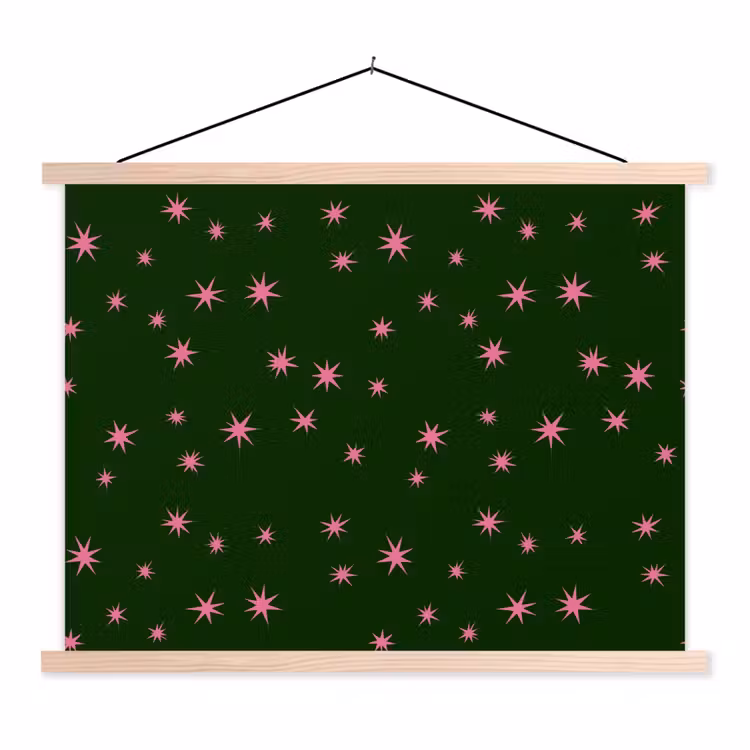 Schoolplaat - Ster - Roze - Groen - Kerst — 1