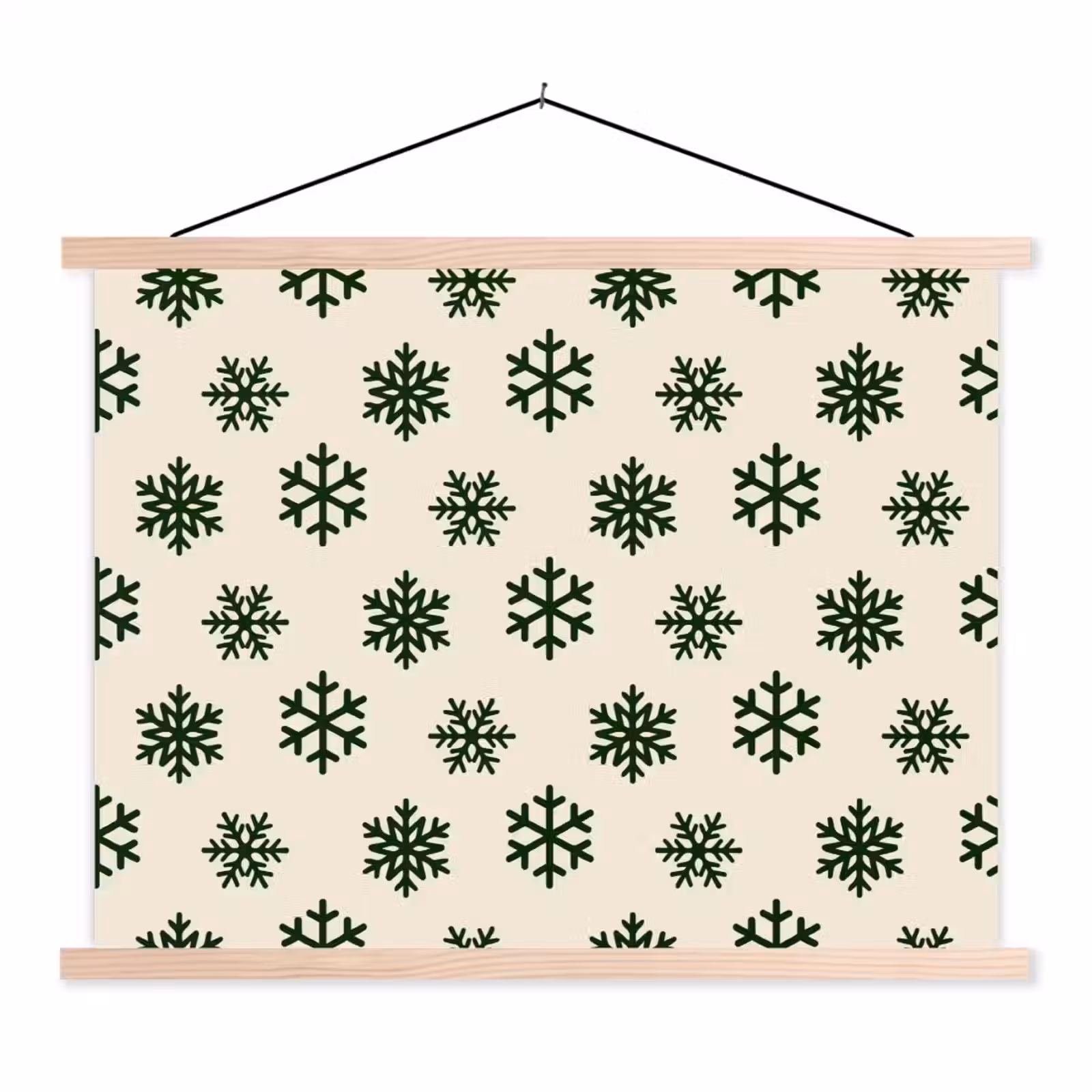 Schoolplaat - Sneeuwvlok - Crème - Groen - Kerst — 1