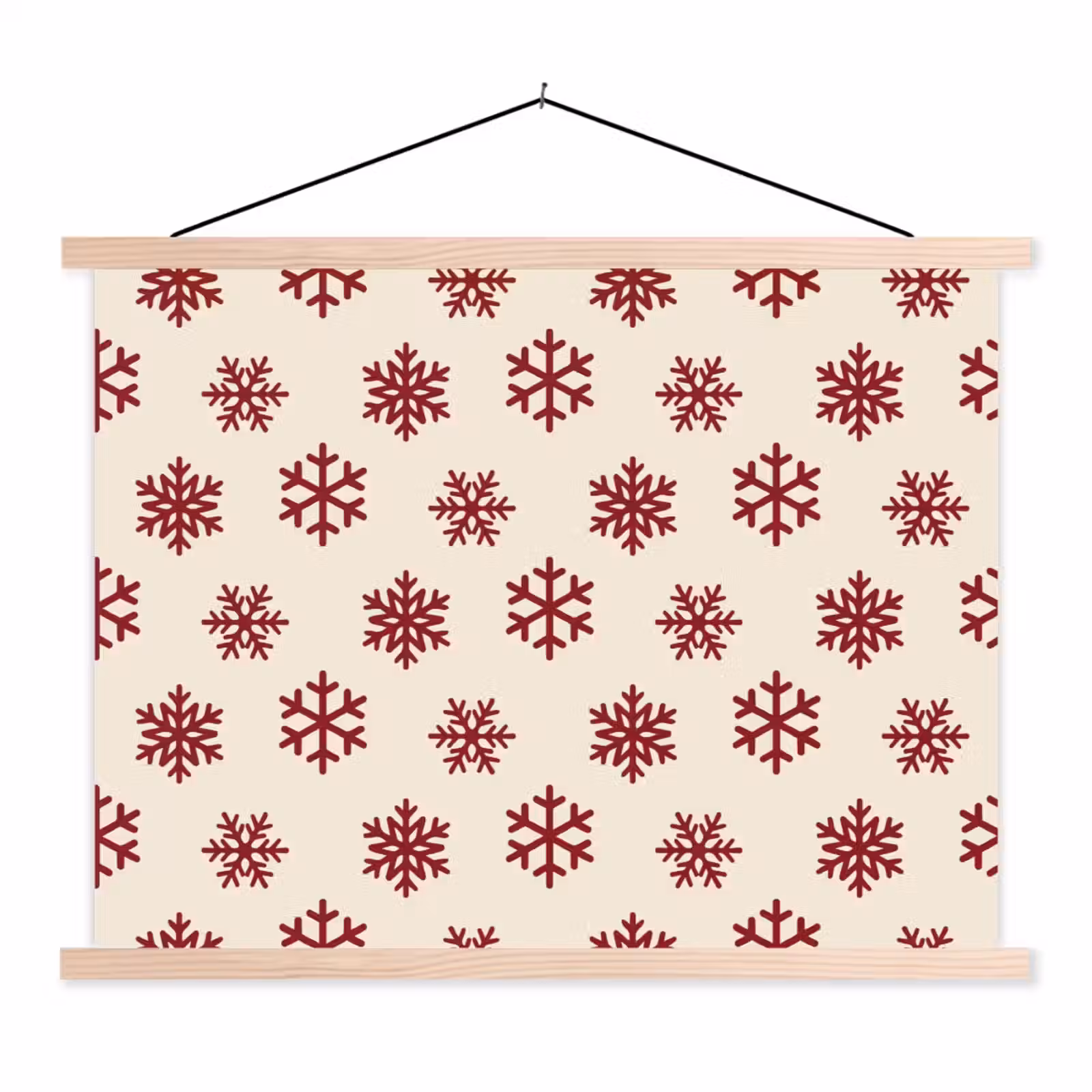 Schoolplaat - Sneeuwvlok - Crème - Rood — 1