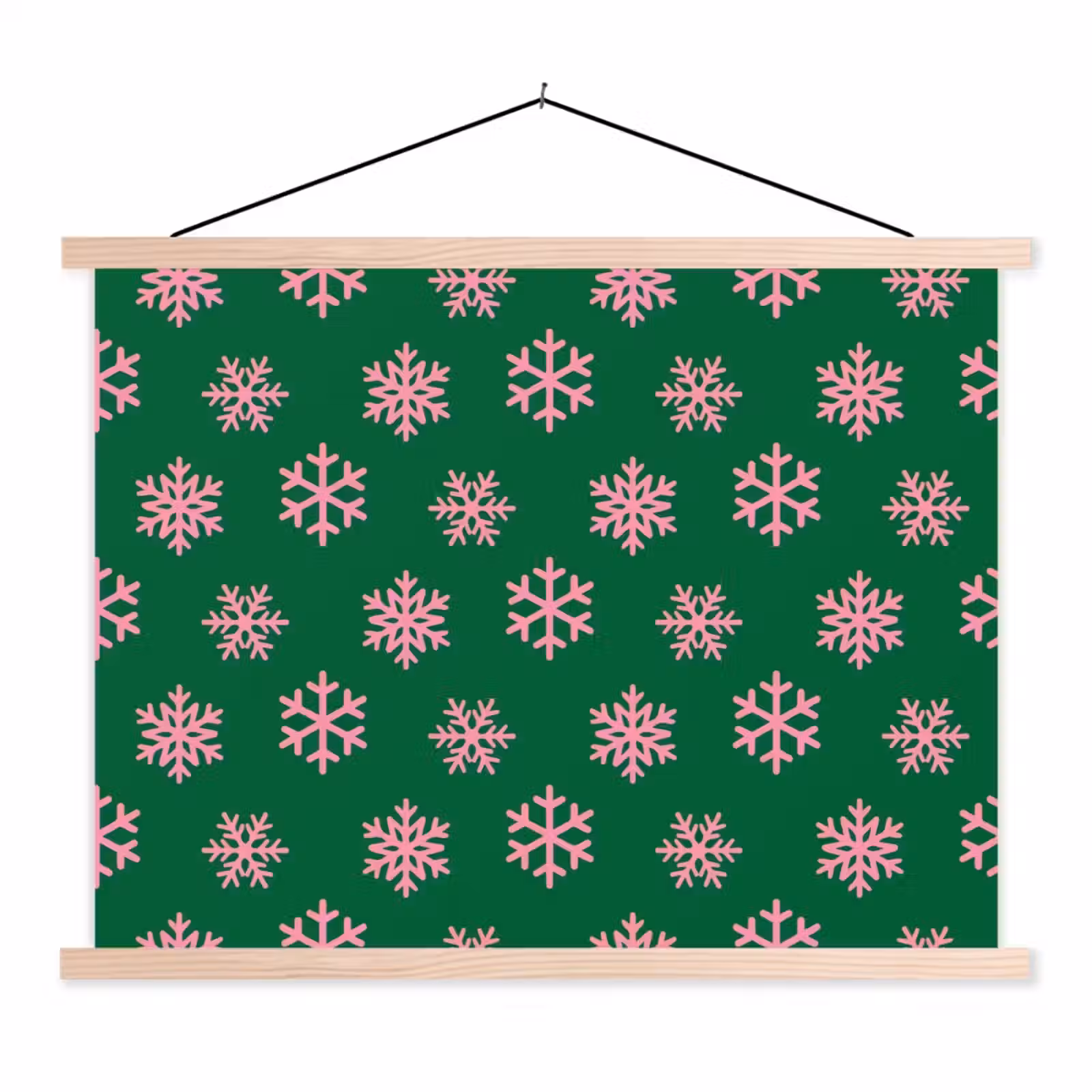 Schoolplaat - Sneeuwvlok - Groen - Roze - Kerst — 1