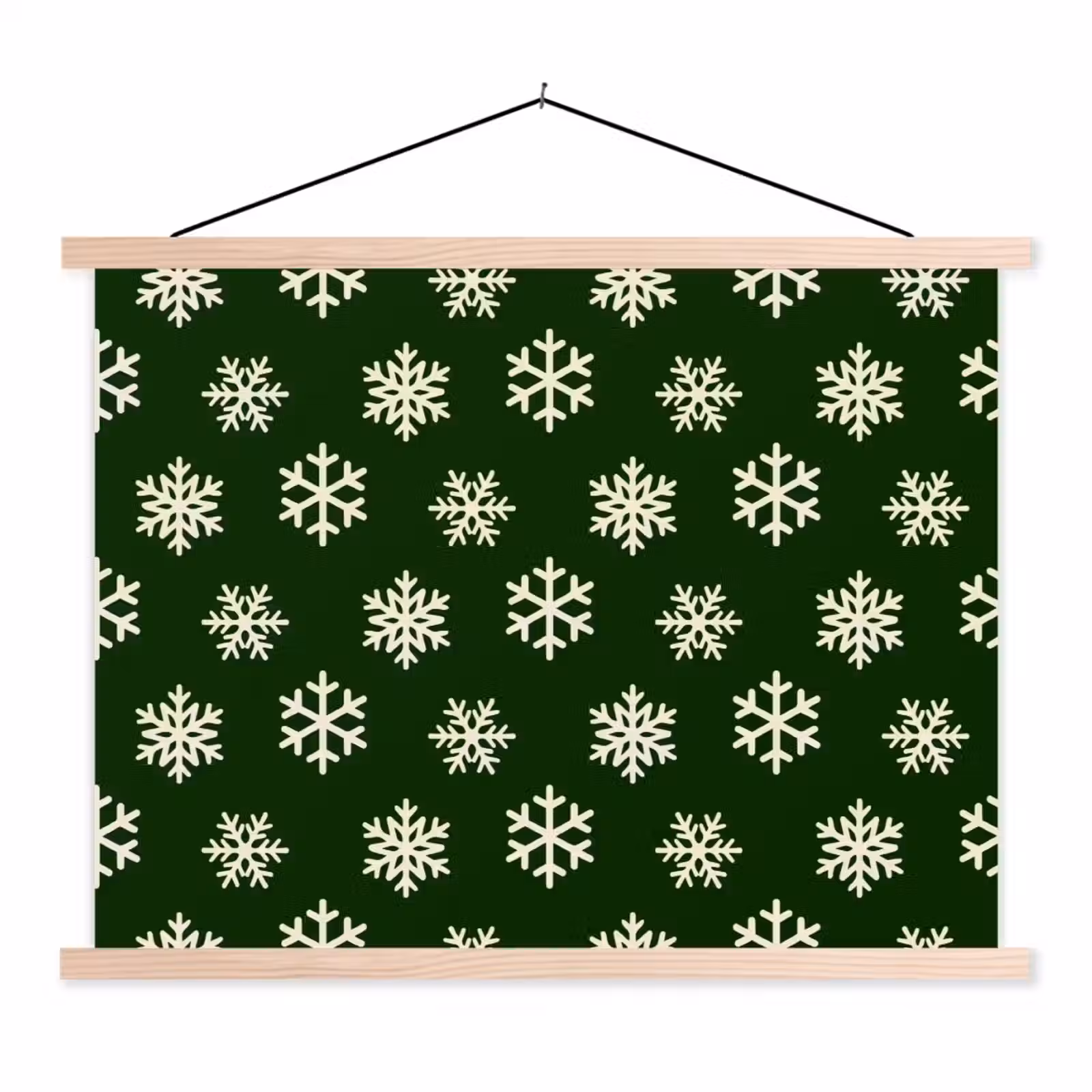 Schoolplaat - Sneeuwvlok - Groen - Wit - Kerst — 1