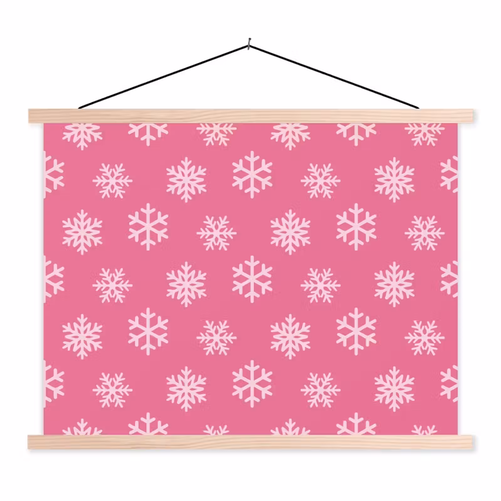 Schoolplaat - Sneeuwvlok - Kerst - Roze — 1
