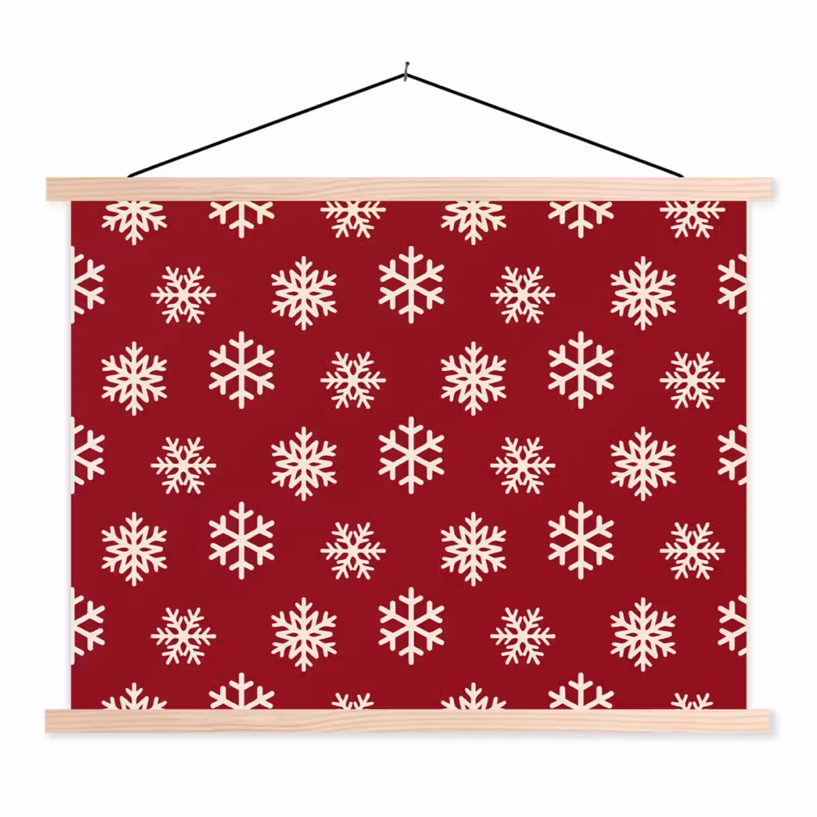 Schoolplaat - Sneeuwvlok - Rood - Wit - Kerst — 1
