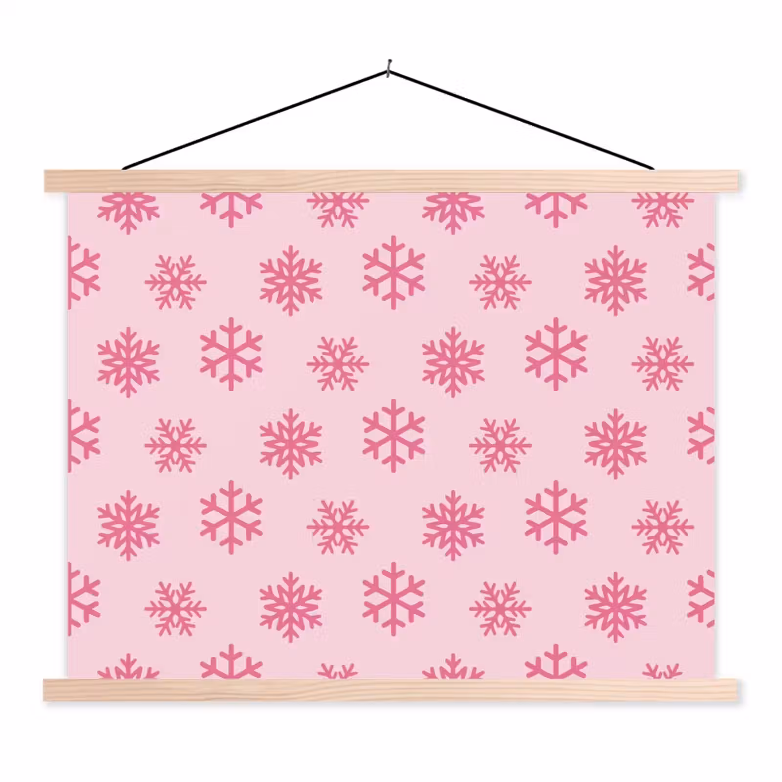 Schoolplaat - Sneeuwvlok - Roze - Kerst — 1