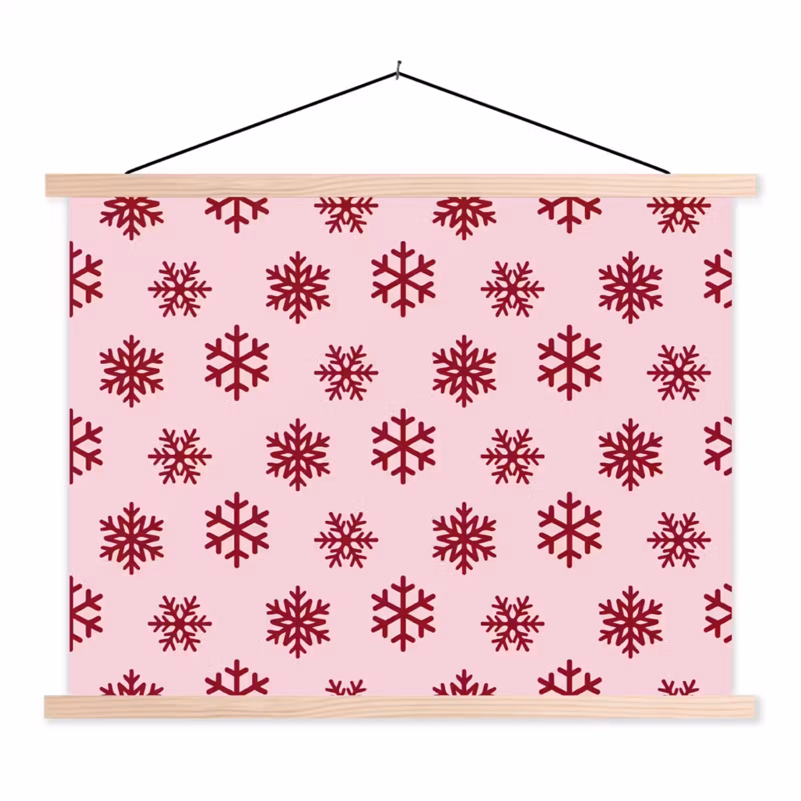 Schoolplaat - Sneeuwvlok - Roze - Rood - Kerst — 1