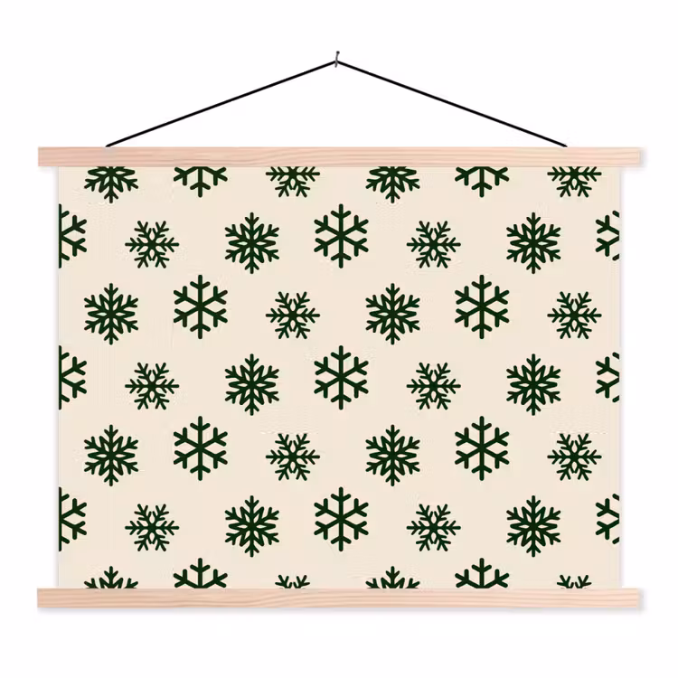 Schoolplaat - Sneeuwvlok - Crème - Groen - Kerst — 1