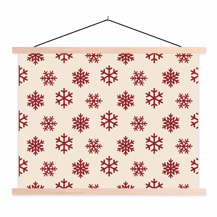 Schoolplaat - Sneeuwvlok - Crème - Rood — 1