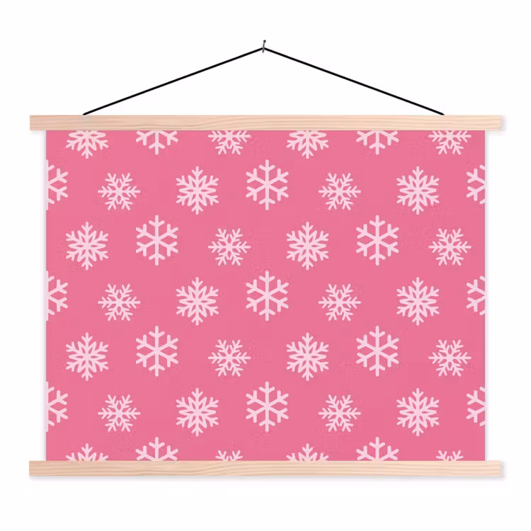 Schoolplaat - Sneeuwvlok - Kerst - Roze — 1