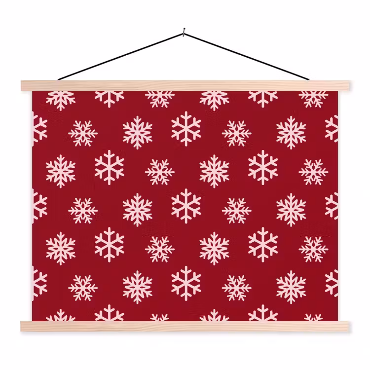 Schoolplaat - Sneeuwvlok - Rood - Roze - Kerst — 1