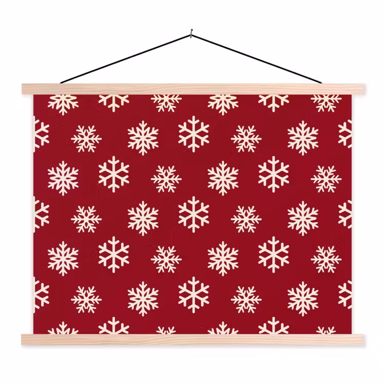 Schoolplaat - Sneeuwvlok - Rood - Wit - Kerst — 1