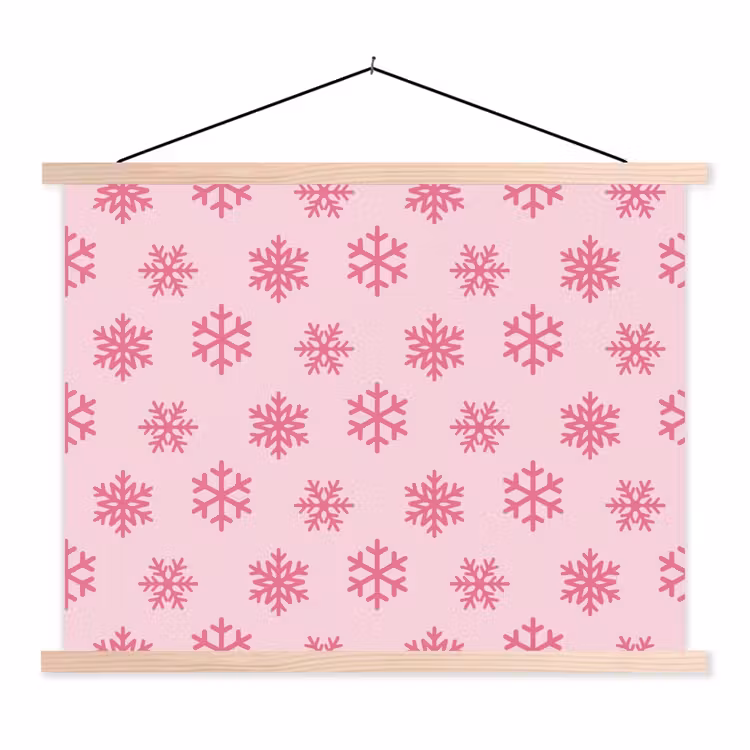 Schoolplaat - Sneeuwvlok - Roze - Kerst — 1