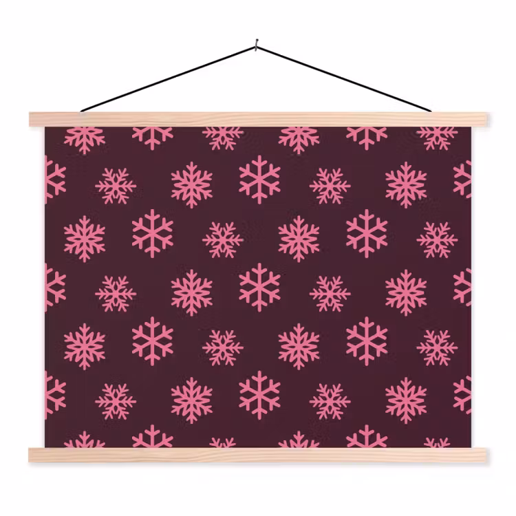 Schoolplaat - Sneeuwvlok - Roze - Paars - Kerst — 1
