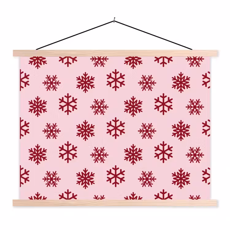 Schoolplaat - Sneeuwvlok - Roze - Rood - Kerst — 1