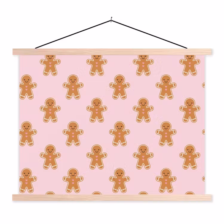 Schoolplaat - Peperkoek - Kerst - Roze — 1