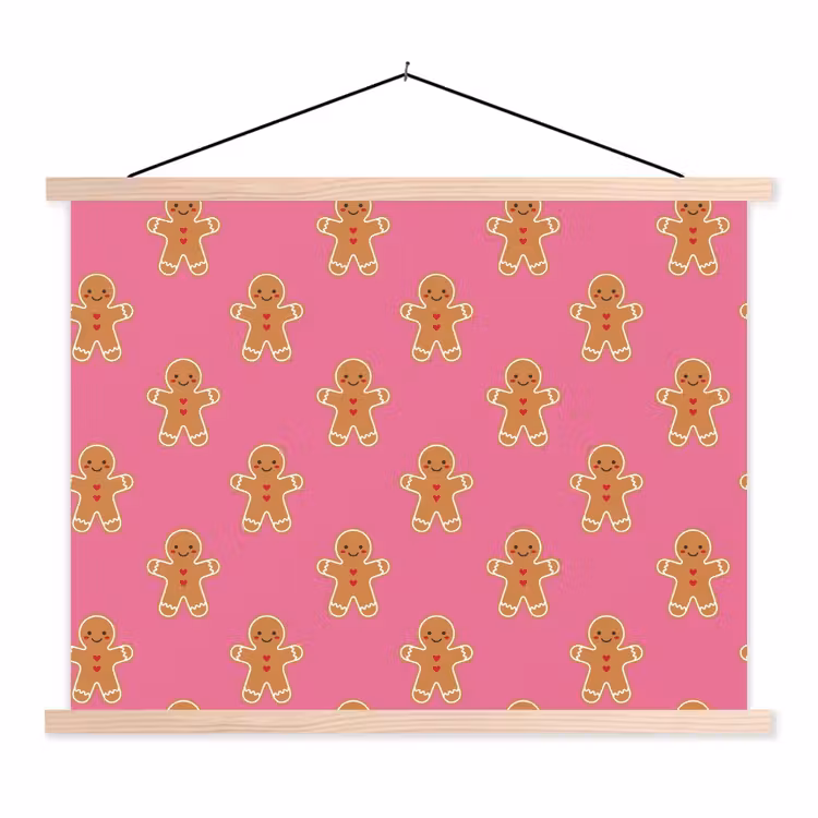 Schoolplaat - Peperkoek - Kerst - Roze - Bruin — 1