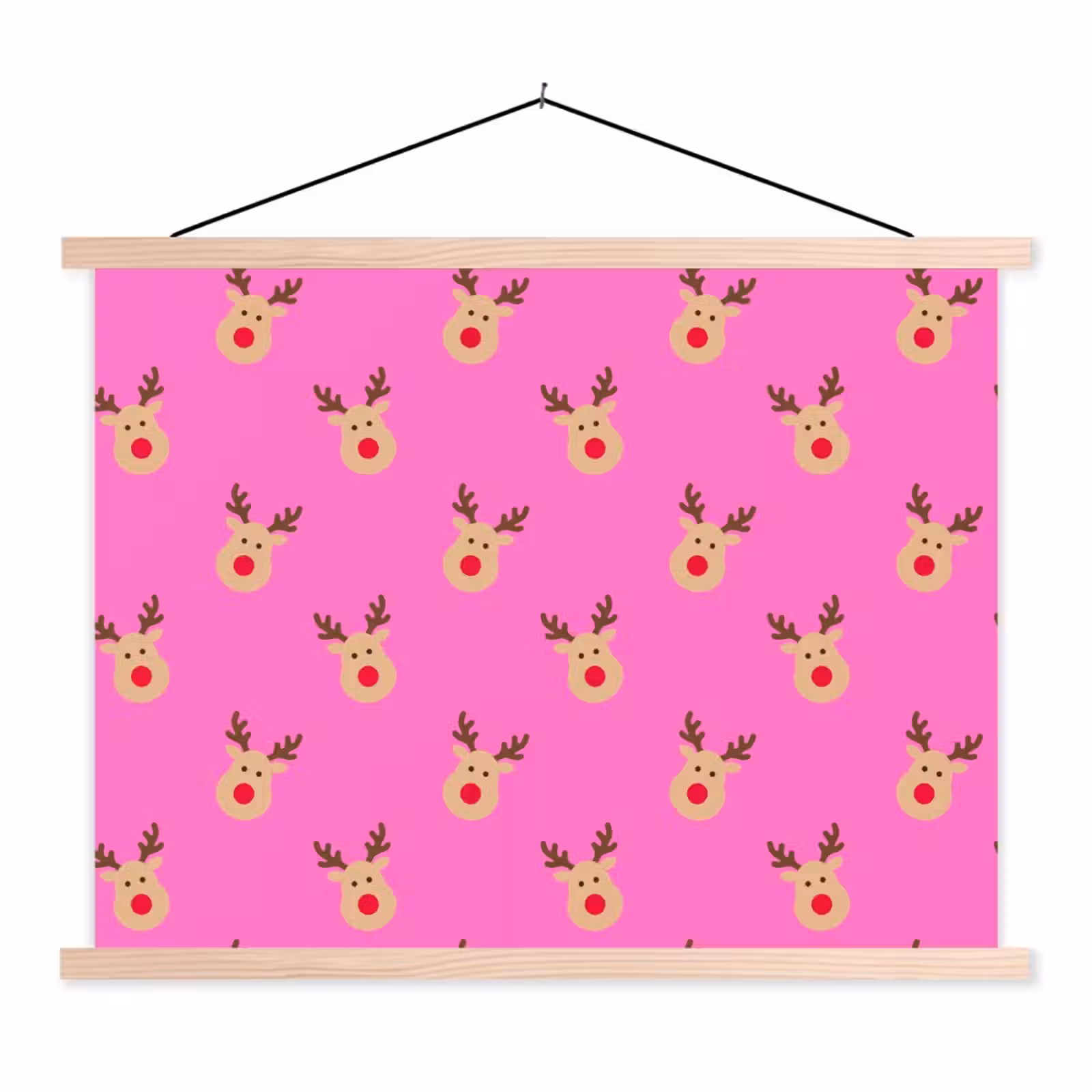 Schoolplaat - Rendieren - Kerst - Neon - Roze — 1