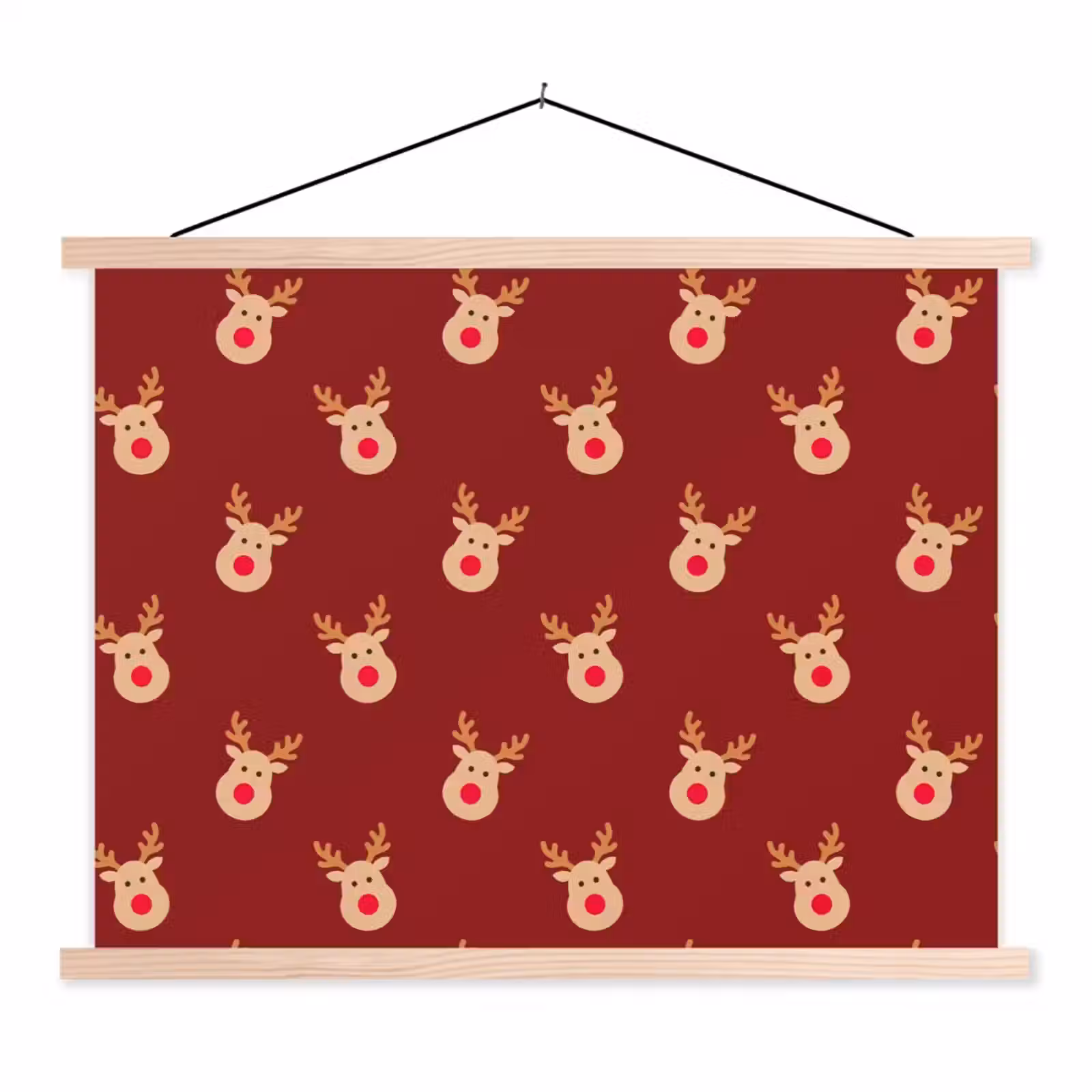 Schoolplaat - Rendieren - Kerst - Rood - Bruin — 1