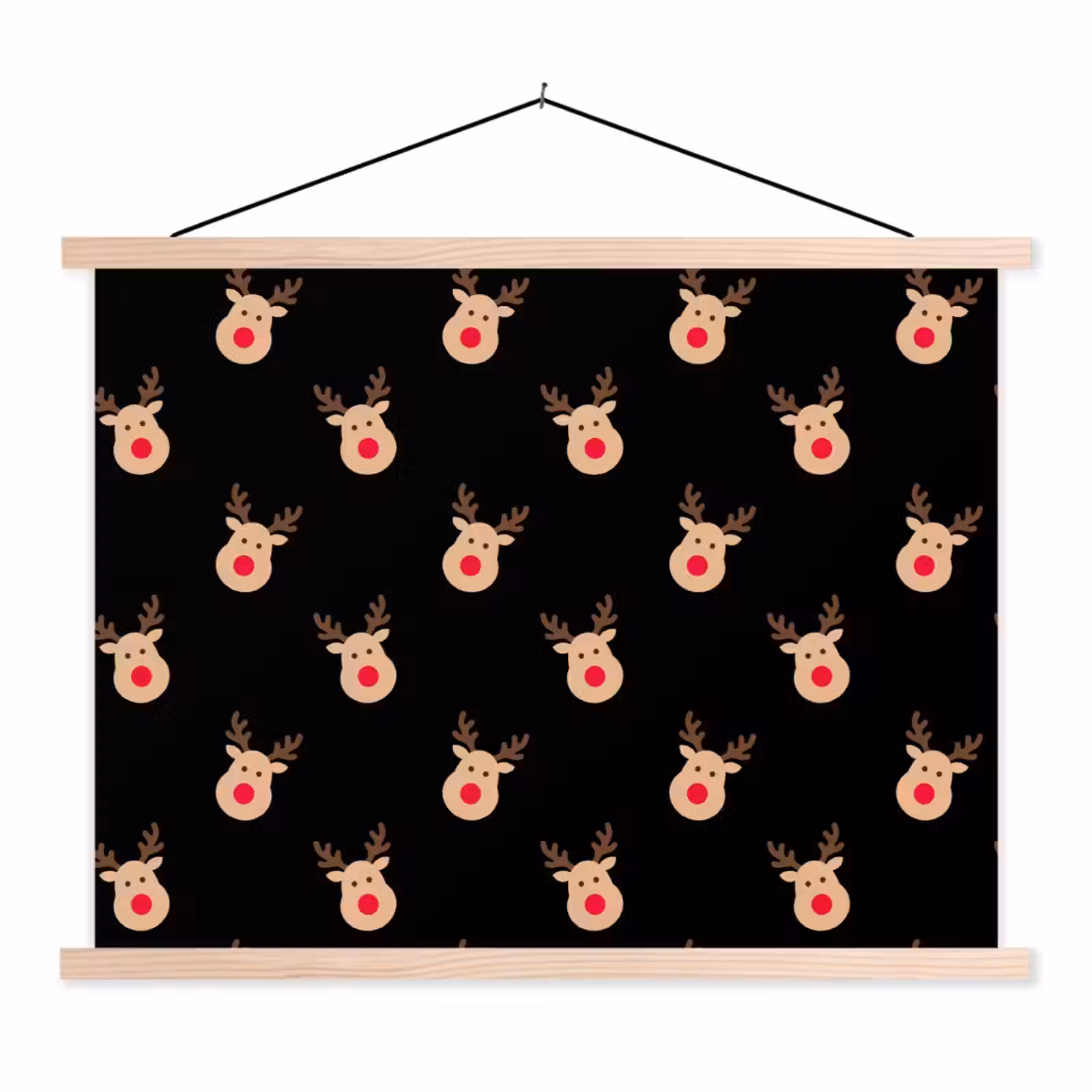 Schoolplaat - Rendieren - Kerst - Zwart — 1